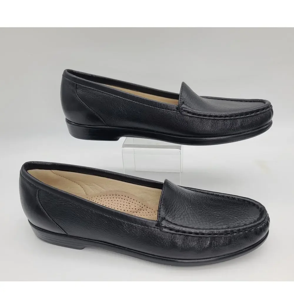 SAS Simplify Slip-On Leather Moccasin Loafer Black Tripad Comfort Size 9.5 S Box - Picture 3 of 8